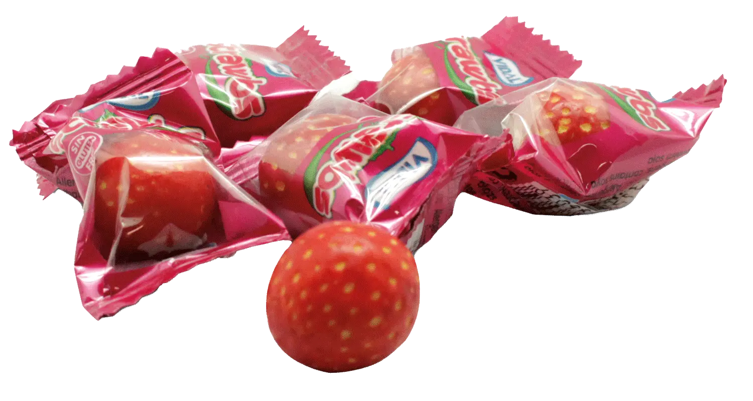 V006 Vidal Display Strawbs Straw. Gum